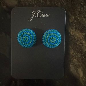 Brand New J Crew Blue Green Bead Earrings
